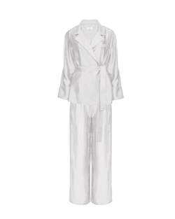 Костюм в пижамном стиле из вискозы Гуччи белый