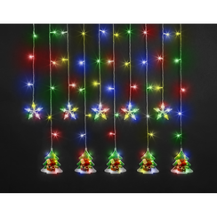 Гирлянда Бахрома "Звезды и Елки" 3*0,6м 38247