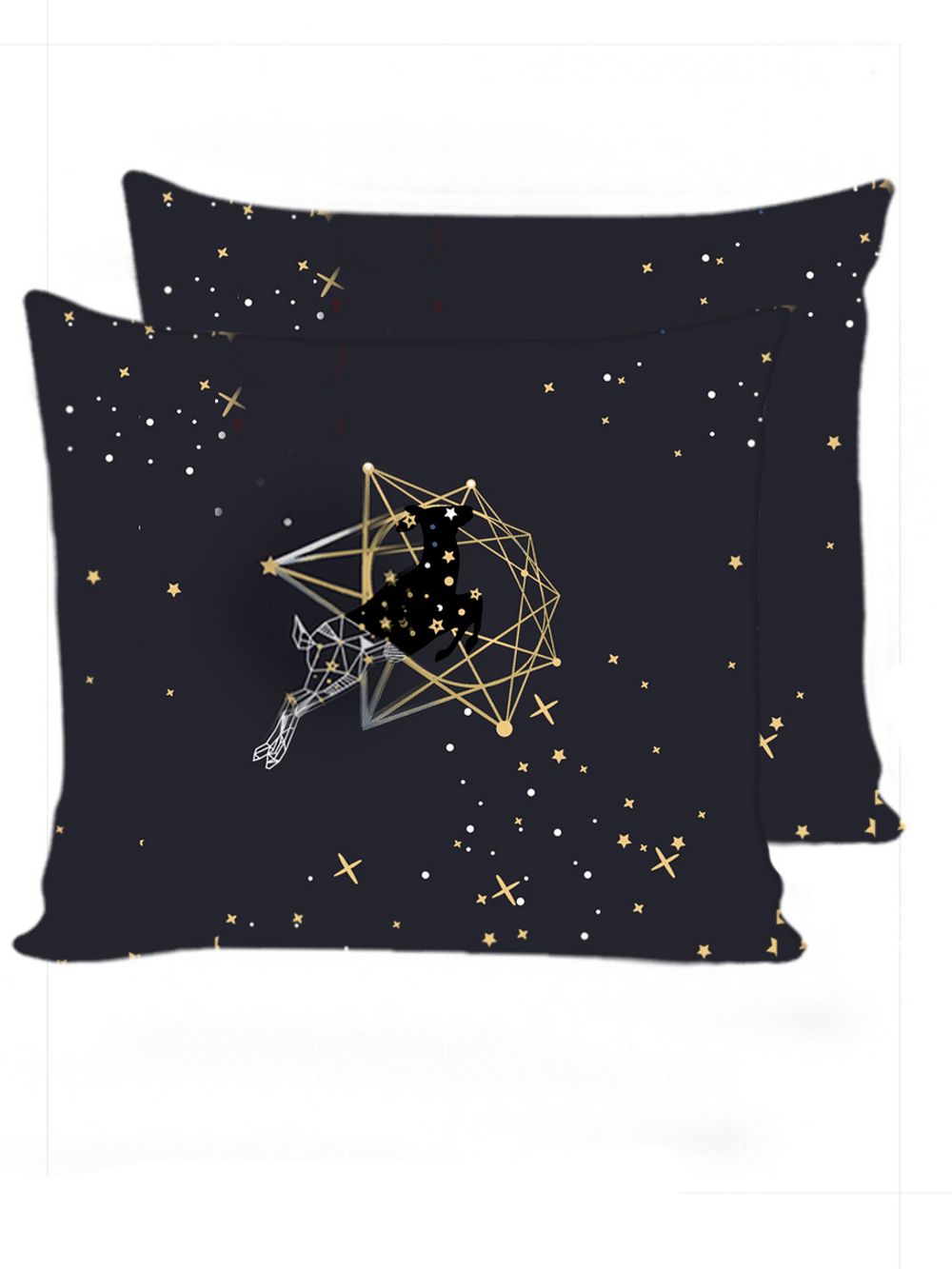 Постельное белье полисатин Simple House "Звездный олень" 2-спальное Наволочка 70х70 см 2 шт Простынь на резинке 160x200 см Пододеяльник 175x215 см