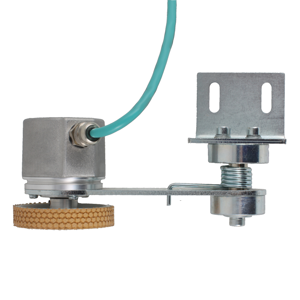 Инкрементальный энкодер INNOCONT D=50мм с мерным колесом L=200мм, контактная поверхность - резина, профиль ребристый, 1имп/1мм, 5…30VDC, выход HTL, IP64, -20…+85°C, радиальный кабель 2м
