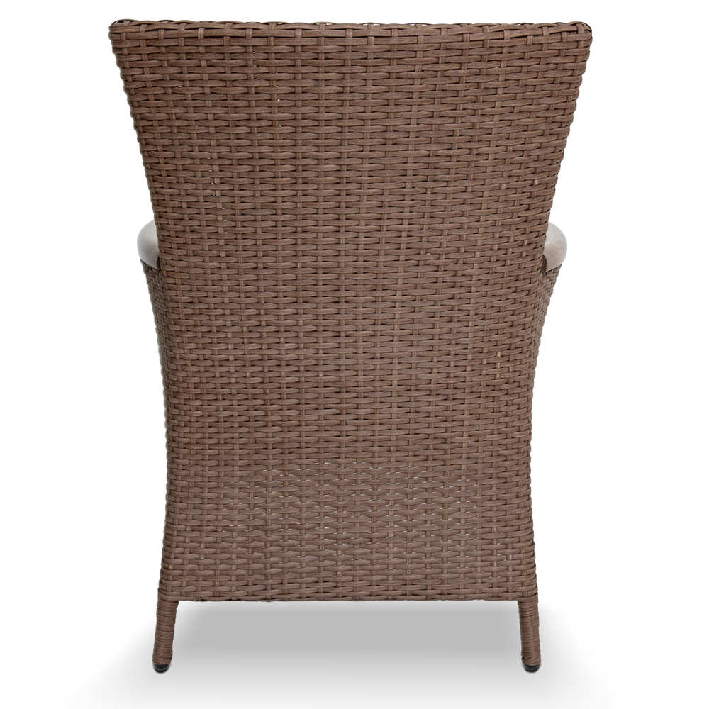 Кресло плетёное с деревянными подлокотниками "Микеланджело" шоколад