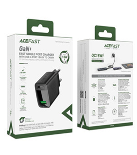 A90 QC18W GaN single USB-A charger (EU)
