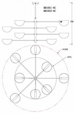 Люстра на штанге MyFar Valentina MR1953-8C