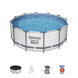 Каркасный бассейн Bestway 366х122 см + фильтр-насос 2006 л/ч, тент, лестница (56420 BW)