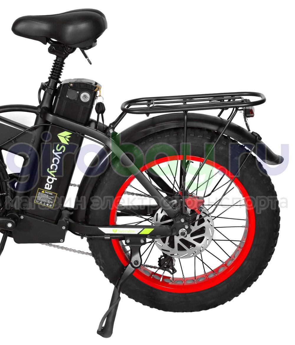 Электровелосипед Syccyba F10 Pro 2025 года (48V/15Ah) - Красный обод фото №6