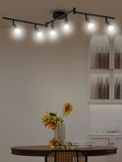 Люстра потолочная трековый светильник на кухню потолочный, люстра черная для гостиной, GU10