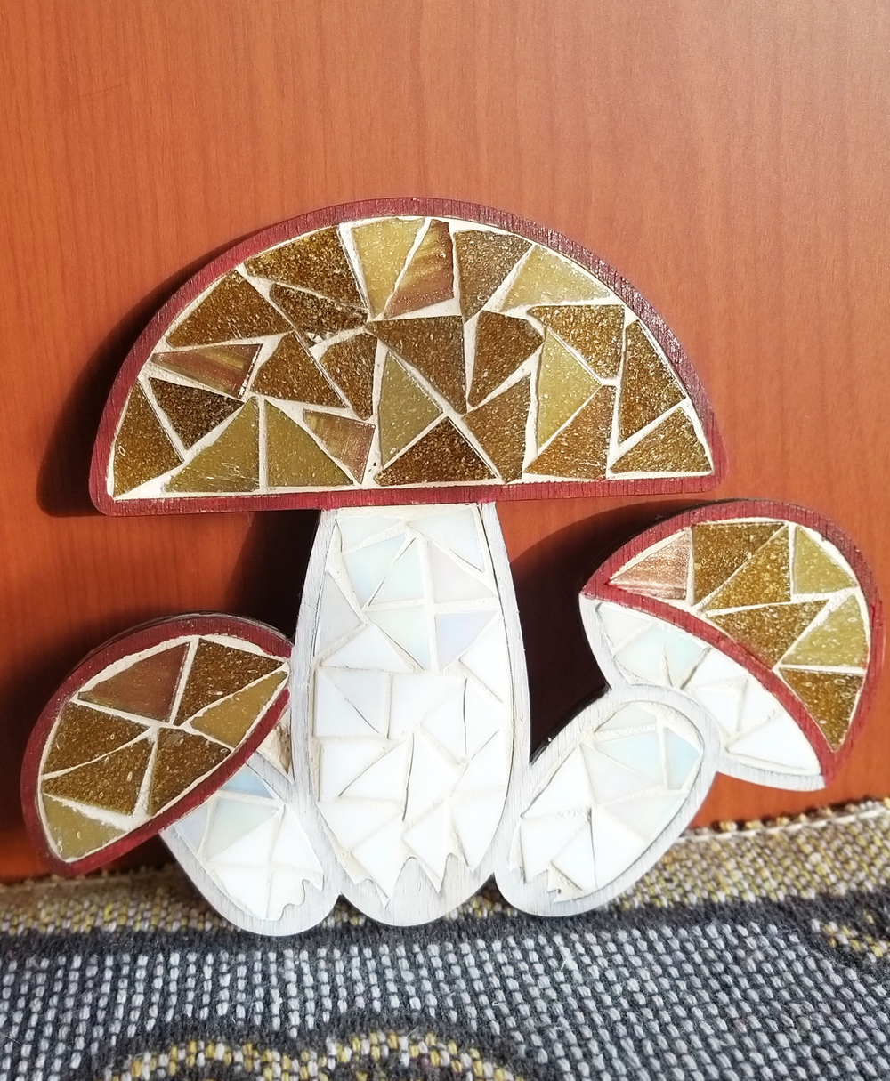 Набор для творчества Мозаика стеклянная Грибы 18 см.