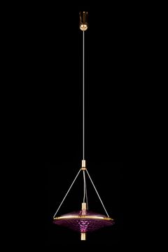 Подвесной светильник LED 30W 3000К LE3027/1S GD/PU золото/розовый Chantale Leon