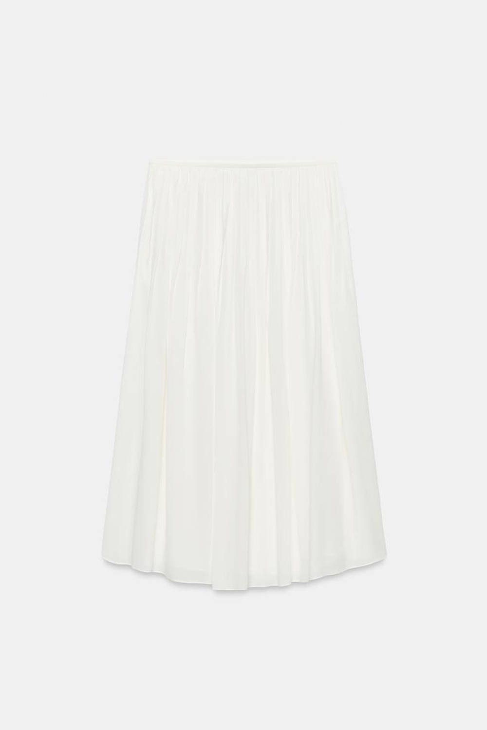 ZARA ЮБКА СО СКЛАДКАМИ — ZW COLLECTION, ЭКРЮ