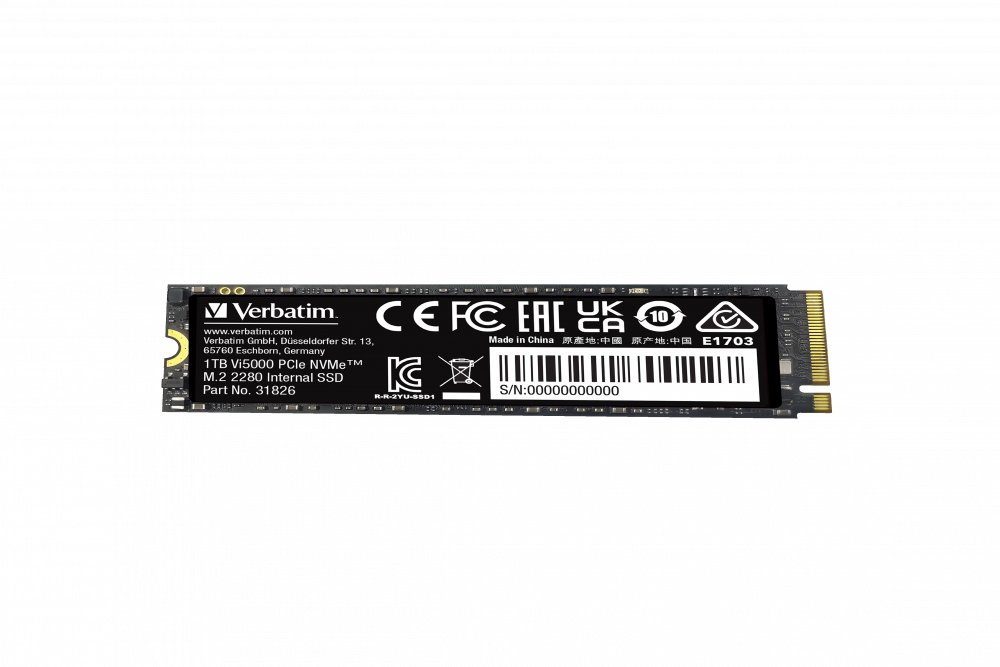 Внутренний накопитель Verbatim VI5000 M.2 SSD PCIe4 NVMe 1TB, R/W 5000/4500 МБ/с