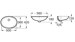 Раковина Roca BERNA 42х50х18 см встраиваемая (снизу) 7327871001
