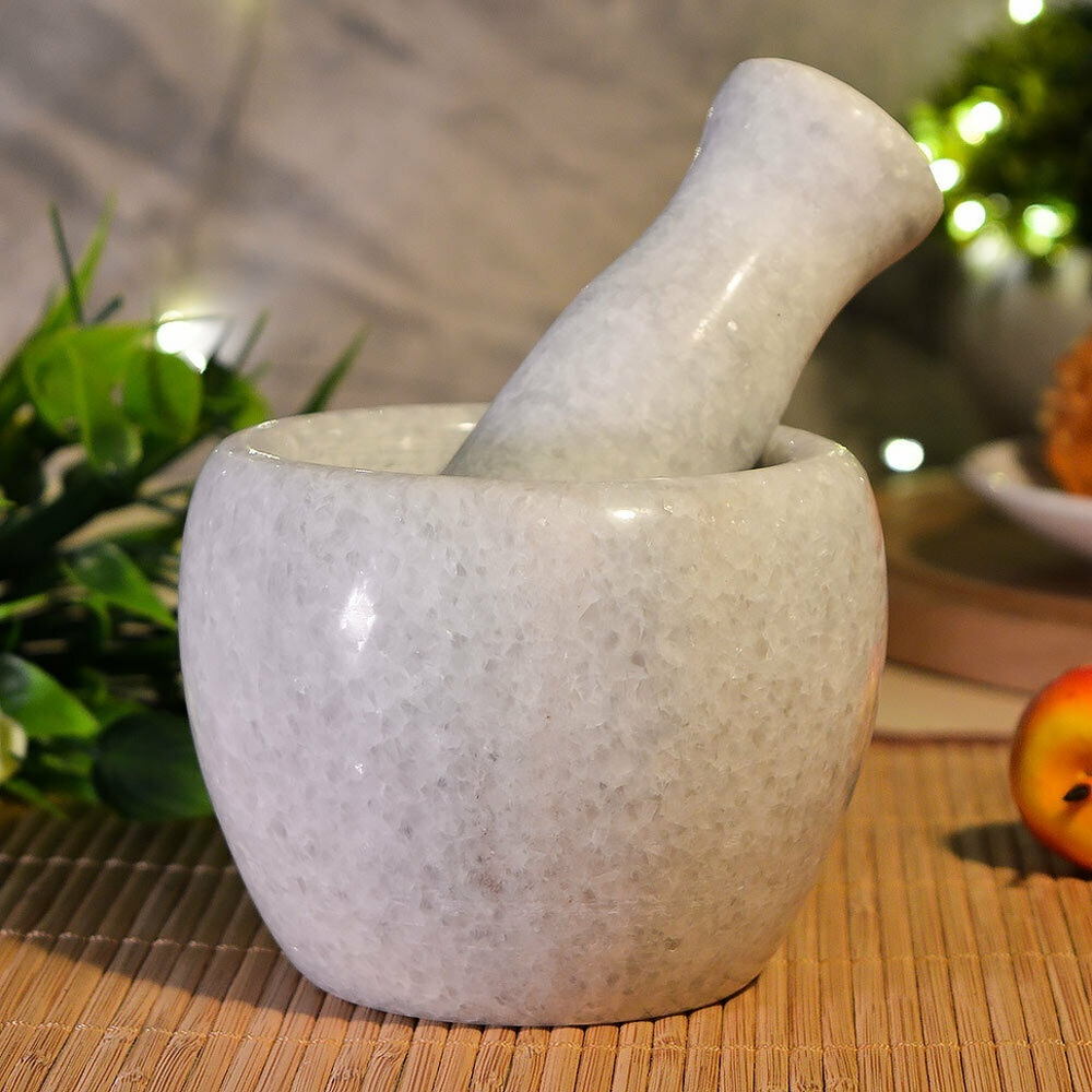 Ступка с пестиком 10*7,5см мрамор