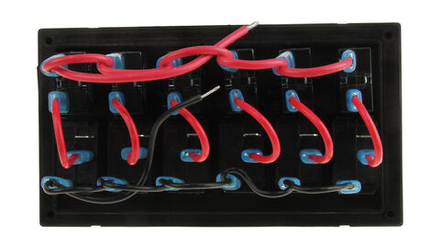 Панель бортового питания 6 переключателей, автоматы