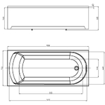 Акриловая ванна Aquatek Eco-friendly Ника 150x75 NIK150-0000001 без панелей, каркаса и слив-перелива