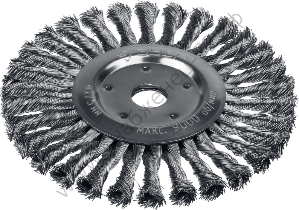 ЗУБР 175х22 мм, жгутированная стальная проволока, 0.5 мм, Щетка дисковая, Профессионал (35190-175)