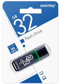 Флешка 32-GB SmartBuy Glossy Grey USB 3.0