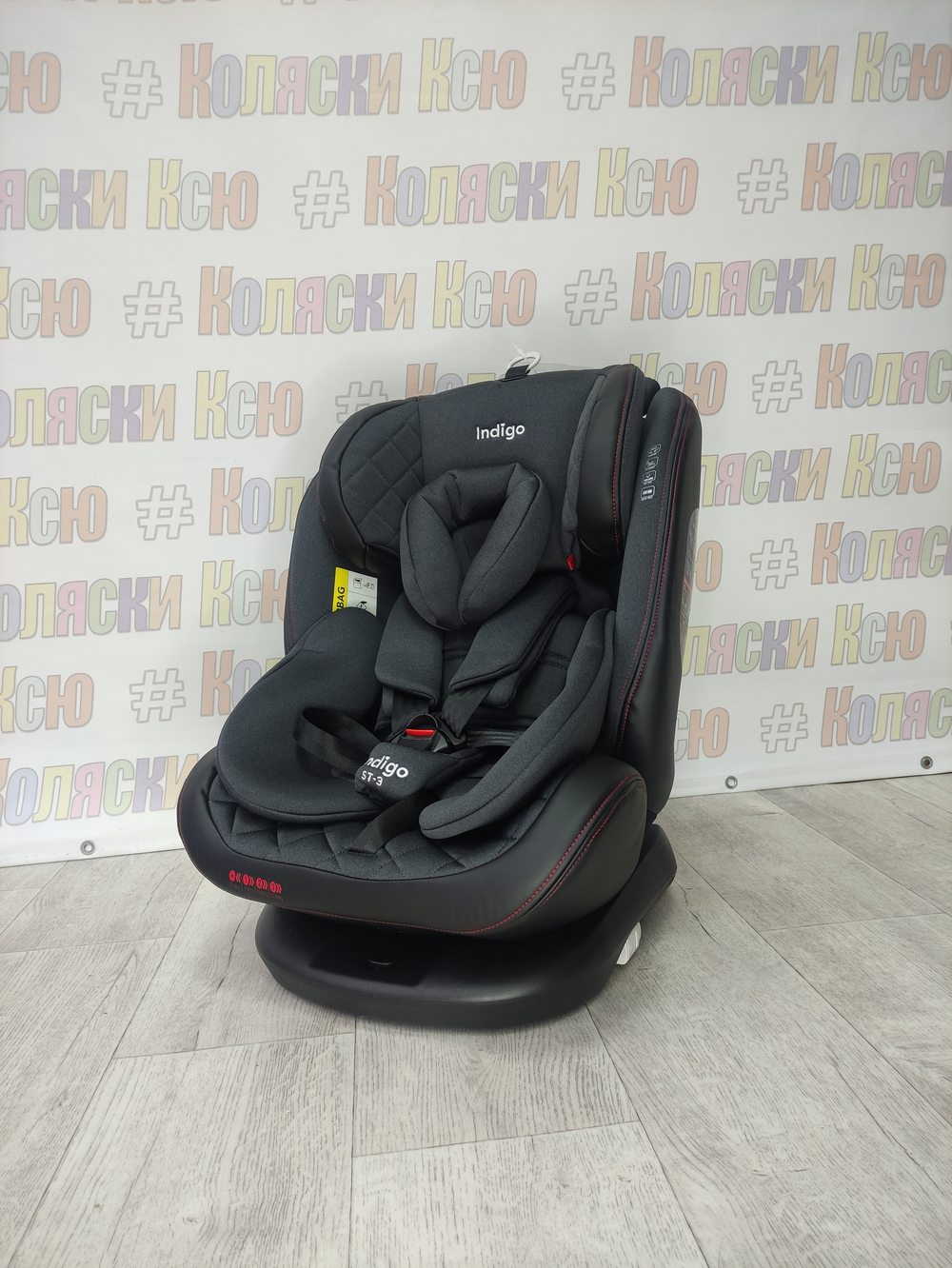 Автокресло детское Indigo Aero ST-3 0-36 черный-красный