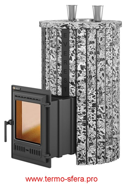 Печь для бани Эверест "Steam Master 38 ЧУГУН" Ламель Пироксенит Элит, S-20