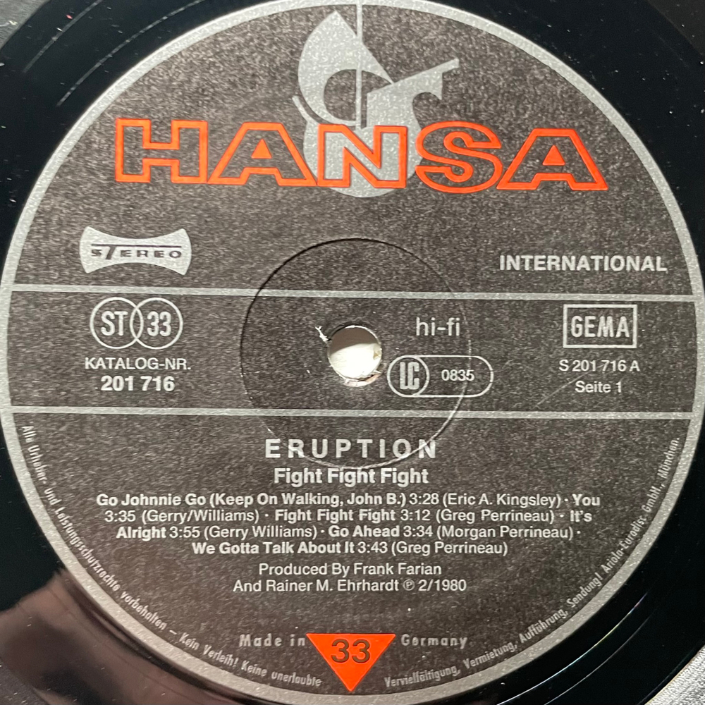 Eruption – Fight Fight Fight (Германия 1980г.)