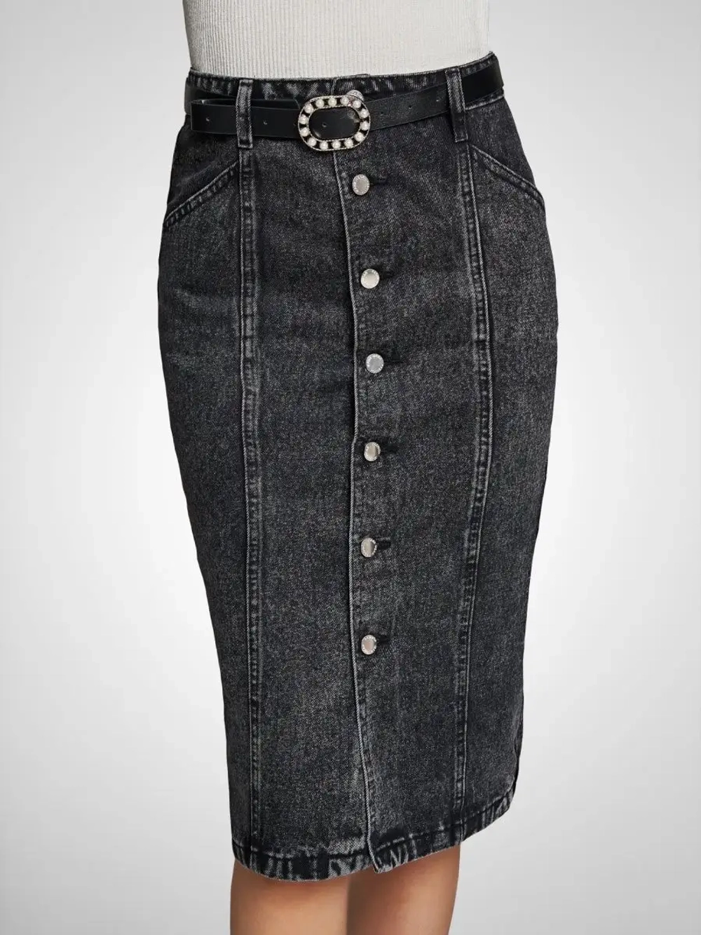 ♡︎ Юбка джинсовая миди на пуговицах ♡︎