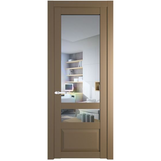 Межкомнатная дверь эмаль Profil Doors 2.5.4PD перламутр золото стекло прозрачное