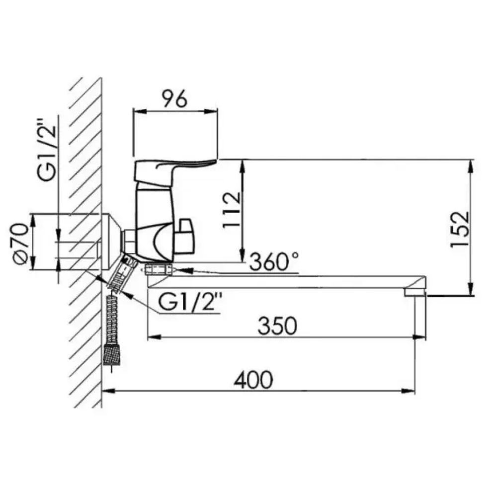 Cмеситель для ванны HANSEN H22003 Хром
