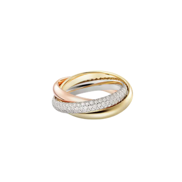 Кольцо Cartier Trinity, small model, half-paved