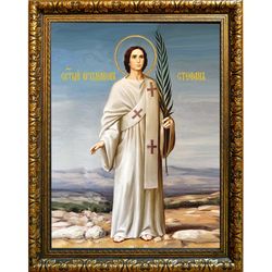 Стефан первомученик архидиакон, апостол от 70-ти. Икона на холсте.