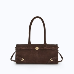 MANC ЗАМШЕВАЯ СУМКА "BABY JANE", ТЕМНО-КОРИЧНЕВЫЙ