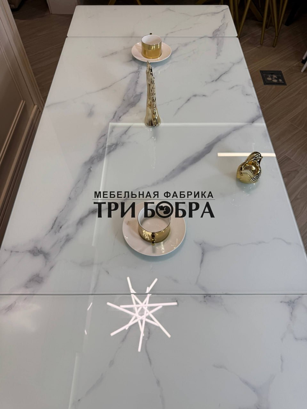 Кухонный раздвижной стол "Элит", итальянский мрамор