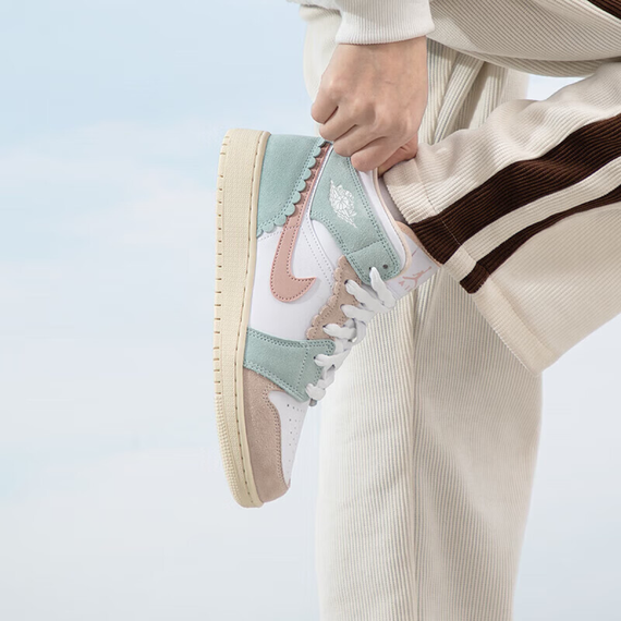 Иордания Air Jordan 1 Детские баскетбольные кроссовки МИД Топ Юнисекс