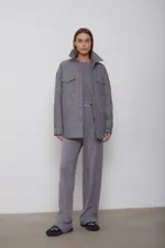 Куртка-рубашка Alexandra Talalay стёганая AW015 серая