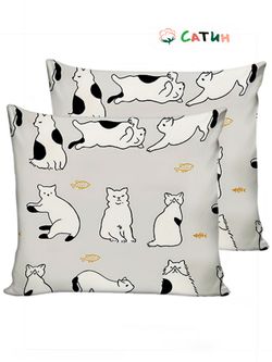 Наволочка комплект 2шт Milky Garden "Кошки" 70х70 см