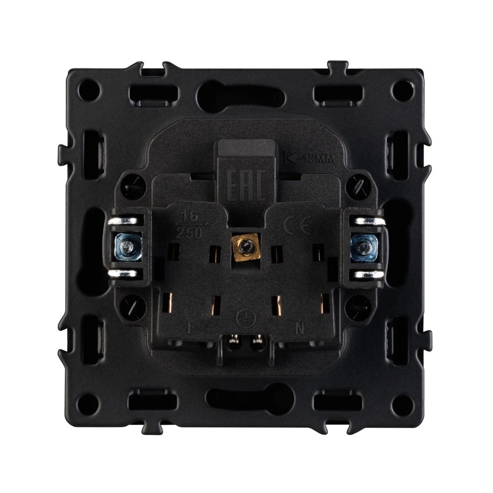 Механизм электрической розетки SCT-NOBE-MEU1-SFPL-BK (230V, 16A) (Arlight, Черный оникс) 054277