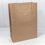 Пакет подарочный 40х55х20см Фигуры и узоры "Квадраты" (Бронзовый)