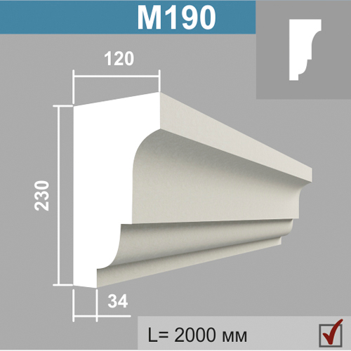 М190 молдинг (120х230х2000мм) 2 шт. в уп