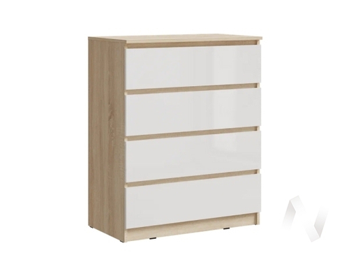 Комод 800 (4 ящика) (Ш) МС Челси (дуб сонома/белый глянец холодный)