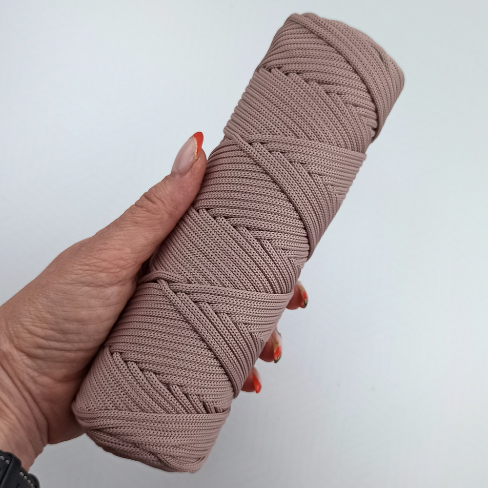 Полиэфирный шнур круглый 3 мм Пыльная роза