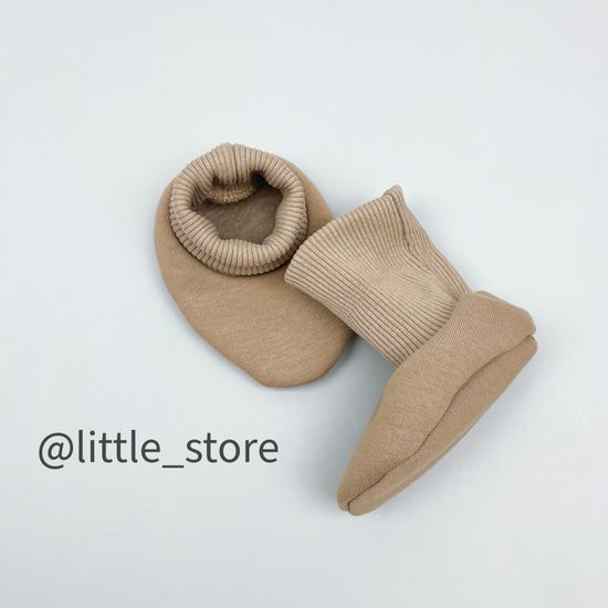 Пинетки "Simple" из футера с начесом, Мускатный орех