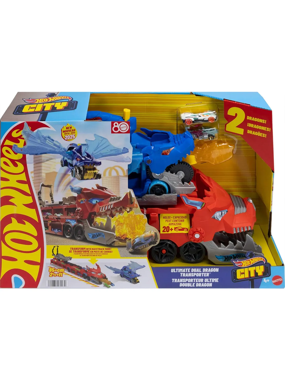 Автовоз Hot Wheels Дракон-перевозчик Jbm72 | Dragon Transporter грузовик для перевозки машинок в виде дракона | 3+
