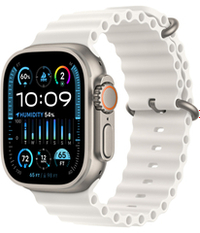 Apple Watch Ultra 2, 49 мм, GPS + Cellular, корпус из титана, ремешок Ocean белого цвета