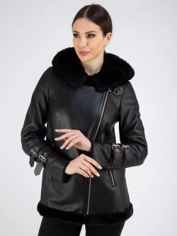 Дубленка зима короткая натуральная авиатор