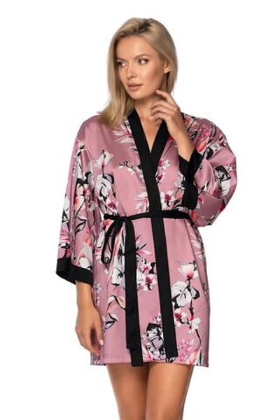 Халат-кимоно Lidia с цветочным принтом (Размер: M) (Цвет: розовый)