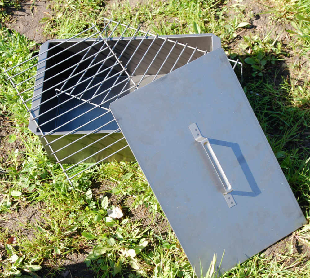 Коптильня двухъярусная с поддоном 42х27х27,5см.-0,8мм. Кедр плюс