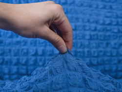 Чехол на трехместный диван без подлокотников Модерн, цвет Голубой