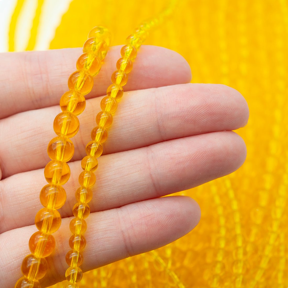 Стеклянные бусины, оттенок "Золото", шар, 6мм