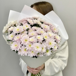 Pastela pink Букет нежно-розовых хризантем