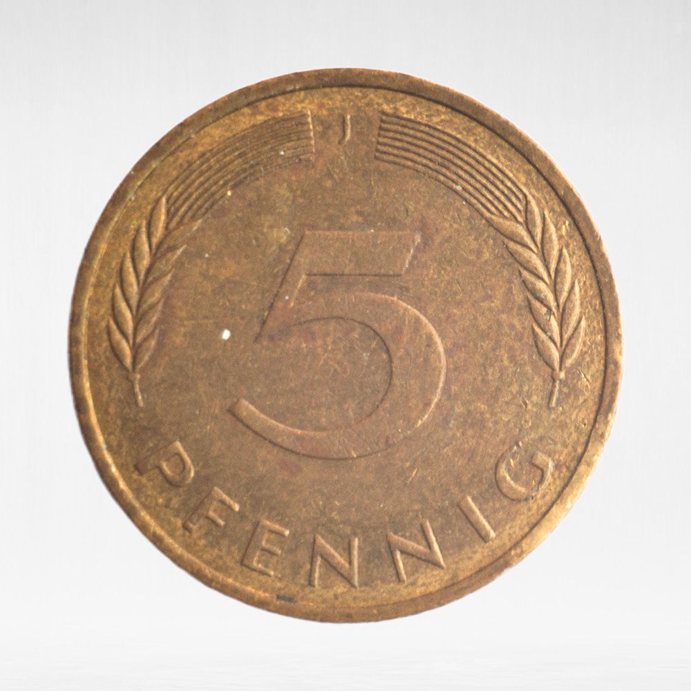 Germany, 5 Pfennigs, 1991, (Hamburg Mint - "J"), F