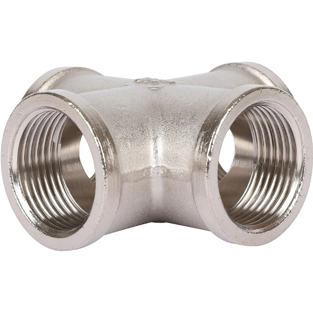 Крестовина STOUT SFT 0031 - 3/4" (для стальных труб, латунь никелированная)