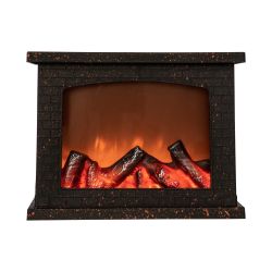 ULD-L2821-005-DNC-RED BLACK FIREPLACE Светильник светодиодный Камин с эффектом пламени. питание от батареек 3АА не в-к или USB в-к. 28х21см. 5 светодиодов. Корпус черный. TM Uniel